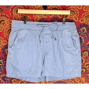 ORVIS Women's Blue Shorts Size Large Drawstring U19 Casual Hiking Button Pockets